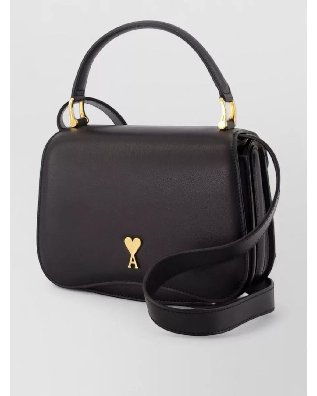 AMI Black Leather Shoulder Bag