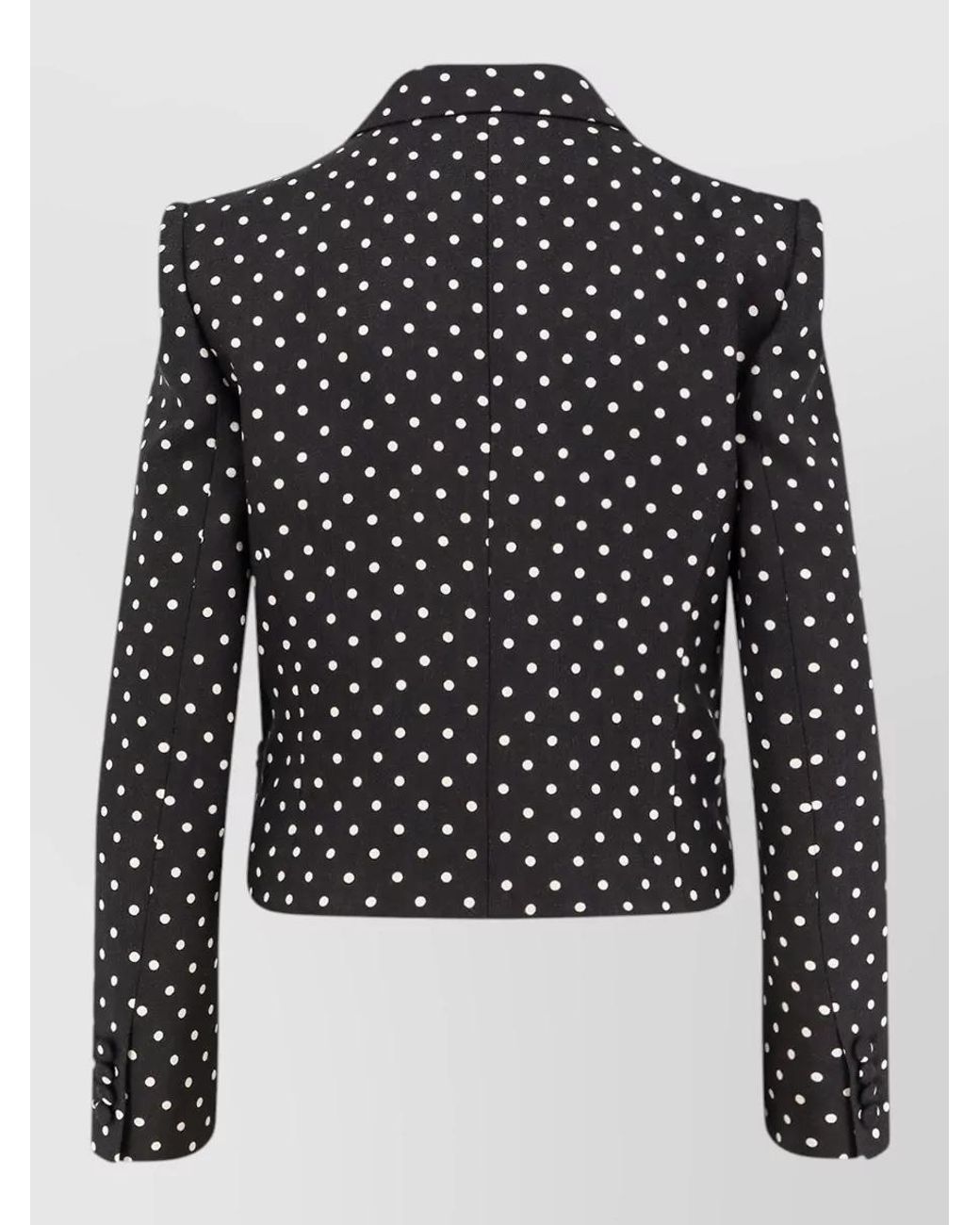Valentino Black Polka-Dot Single-Breasted Cropped Blazer