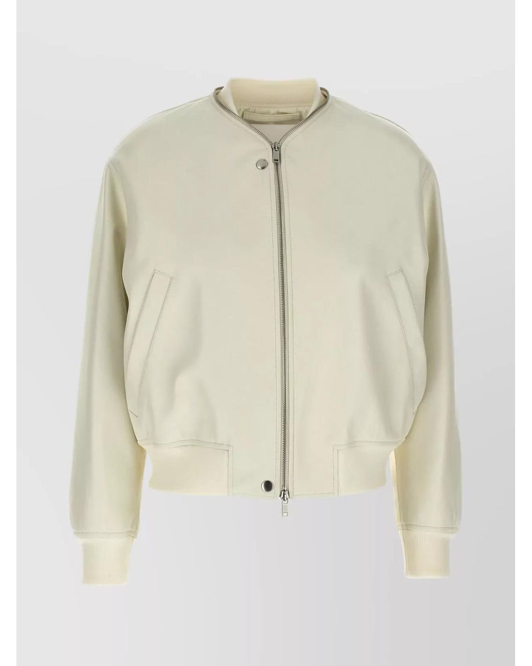Jil Sander Natural Leather Bomber Jacket