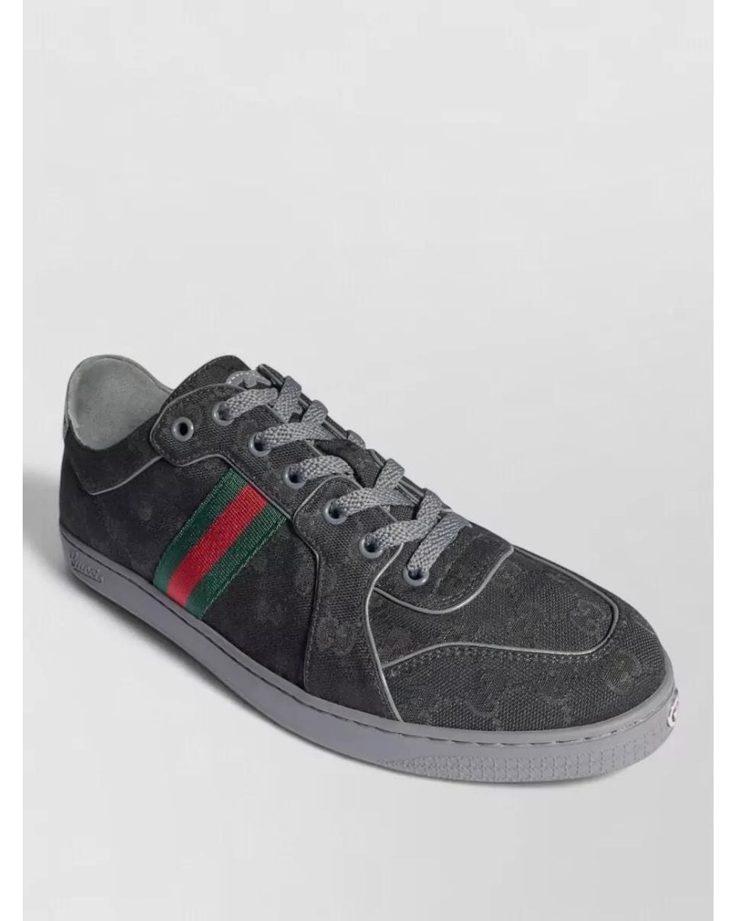 Gucci Gray Stretch Fabric Low-Top Sneakers for men