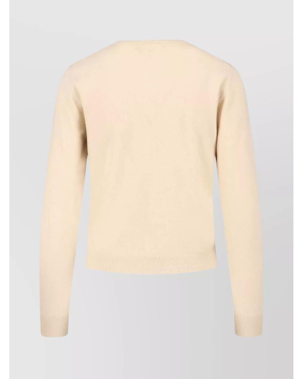 Maison Margiela Natural Wool Crewneck Cardigan