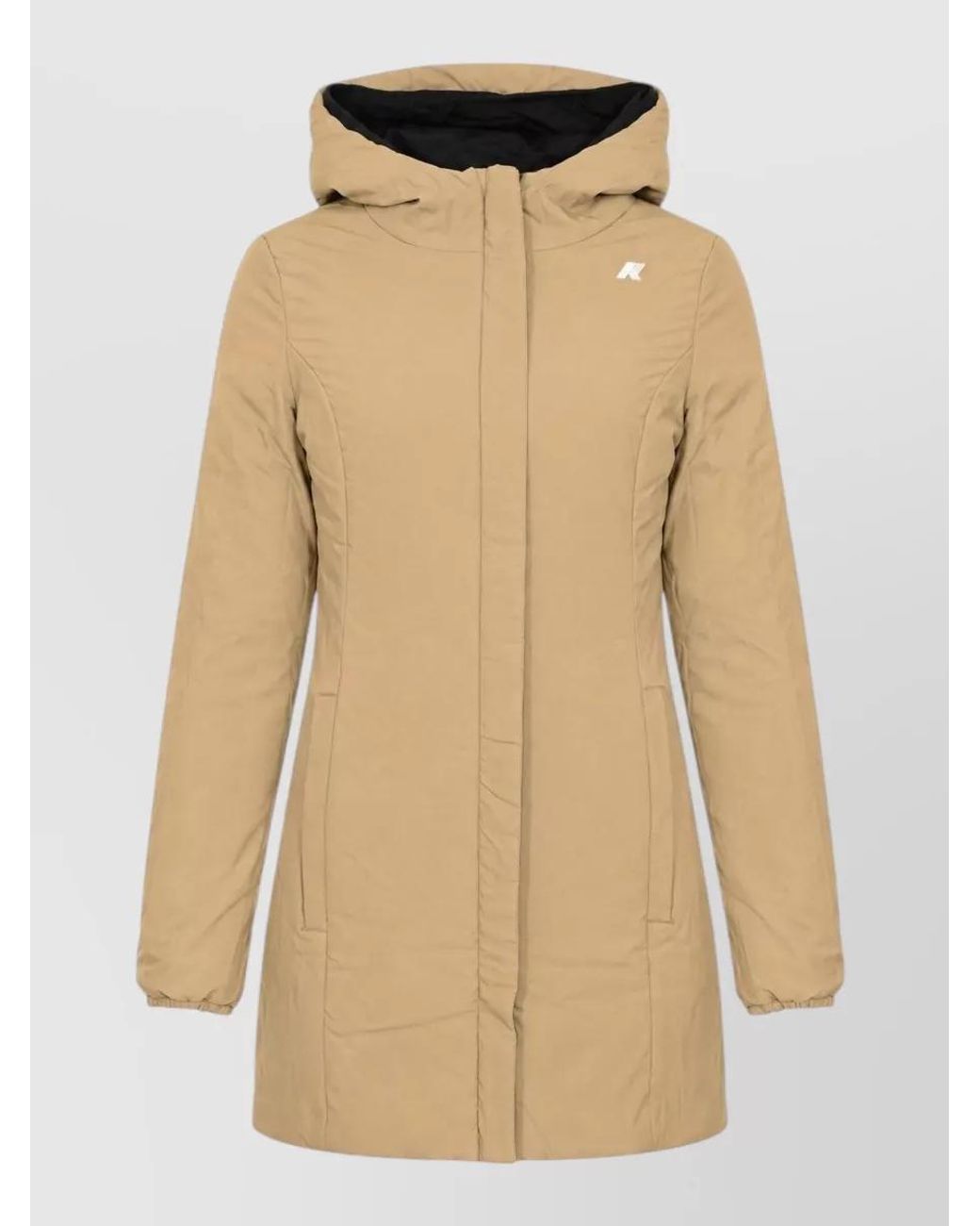 K-Way Black Hooded Longline Parka Coat