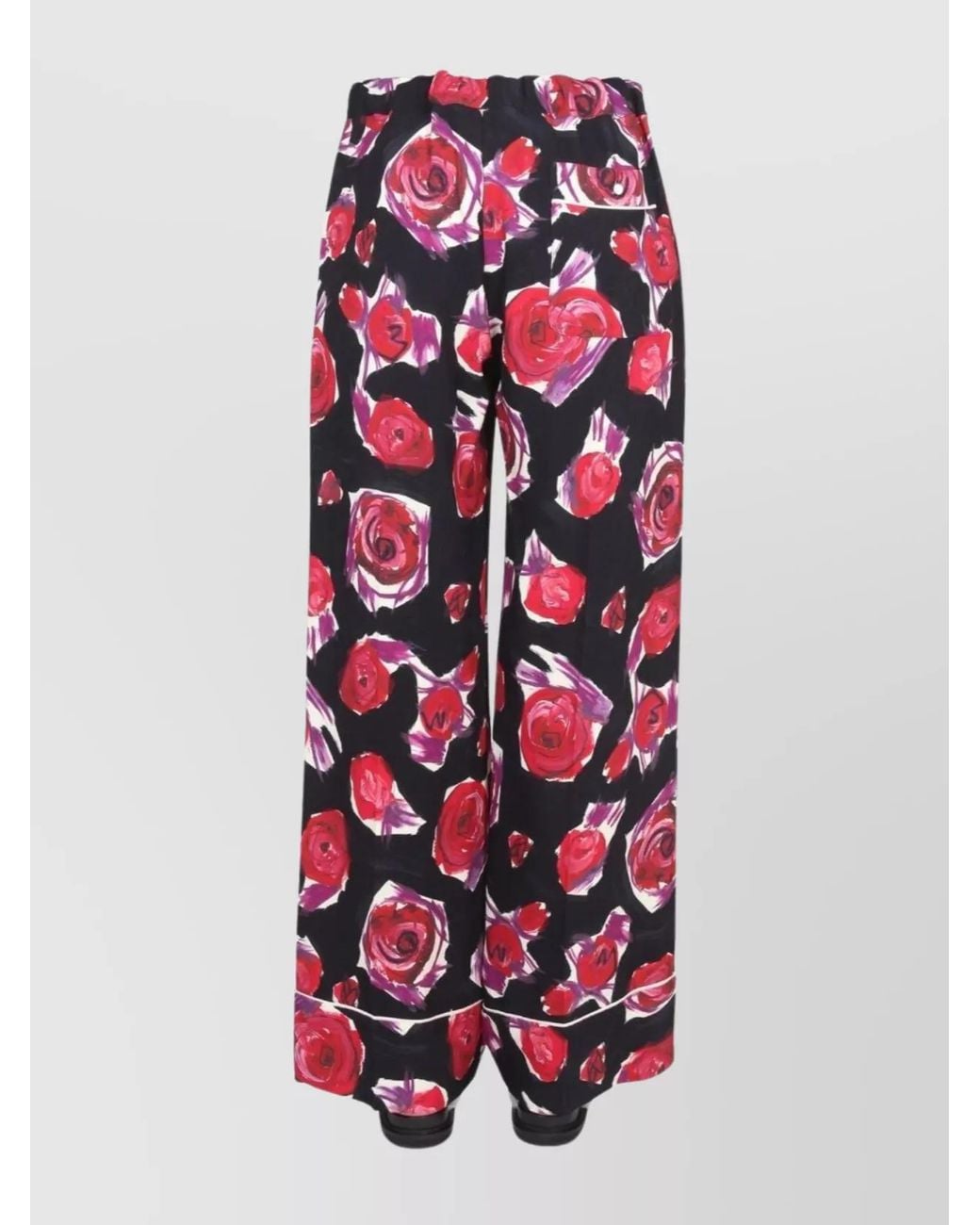 Marni White Floral-Print Wide-Leg Trousers