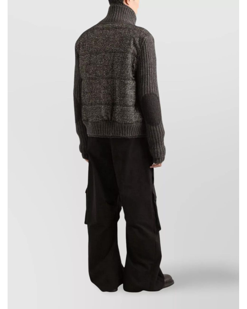 Dolce & Gabbana Black Quilted Houndstooth Bomber Jacket for men