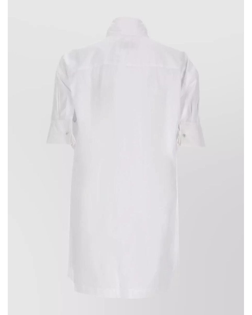 Dries Van Noten White Cotton Scarf Detail Shirt