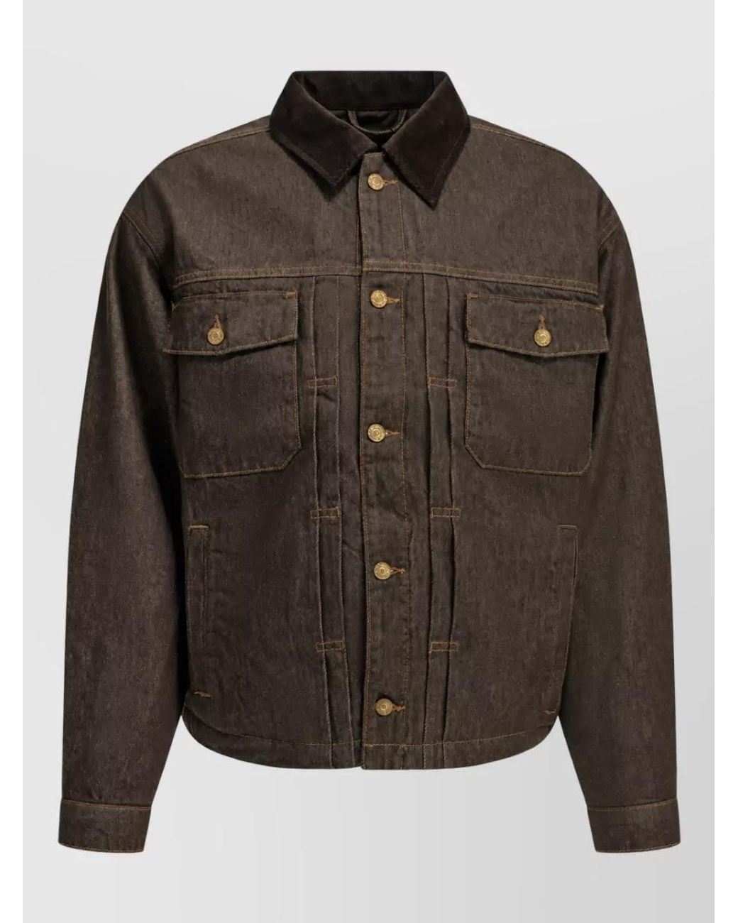 7 For All Mankind Black Cotton Single-Breasted Coat for men