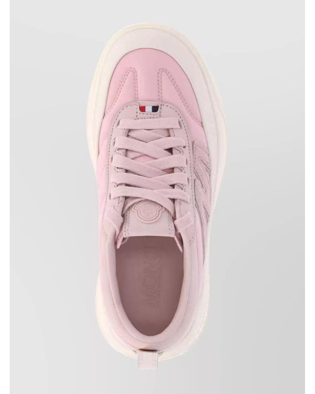 Moncler Pink Leather Low Top Sneakers