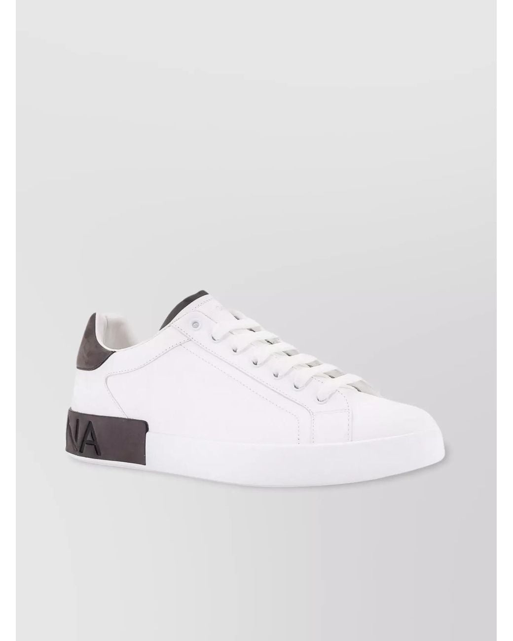 Dolce & Gabbana White Leather Low-Top Sneakers for men