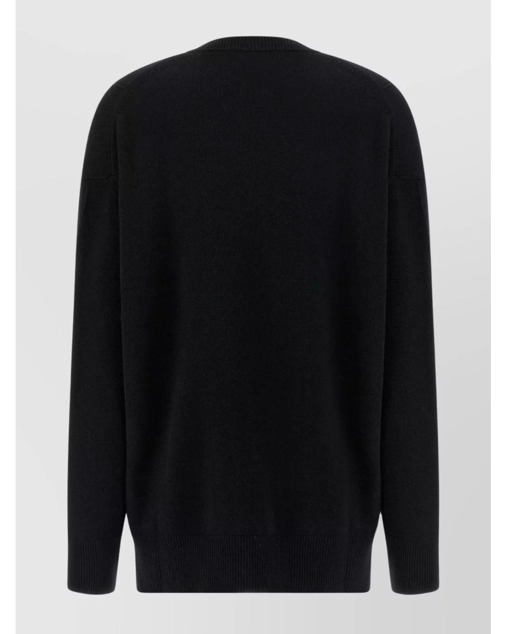 Jil Sander Blue Cashmere Oversized Ribbed V-Neck Jumper