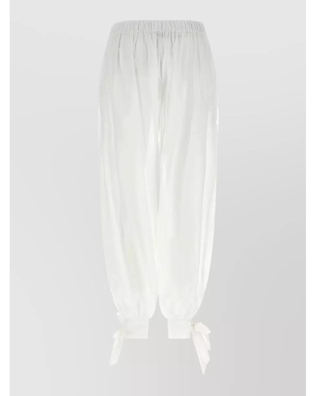 ANDAMANE White Cotton Wide-Leg Pyjama Trousers