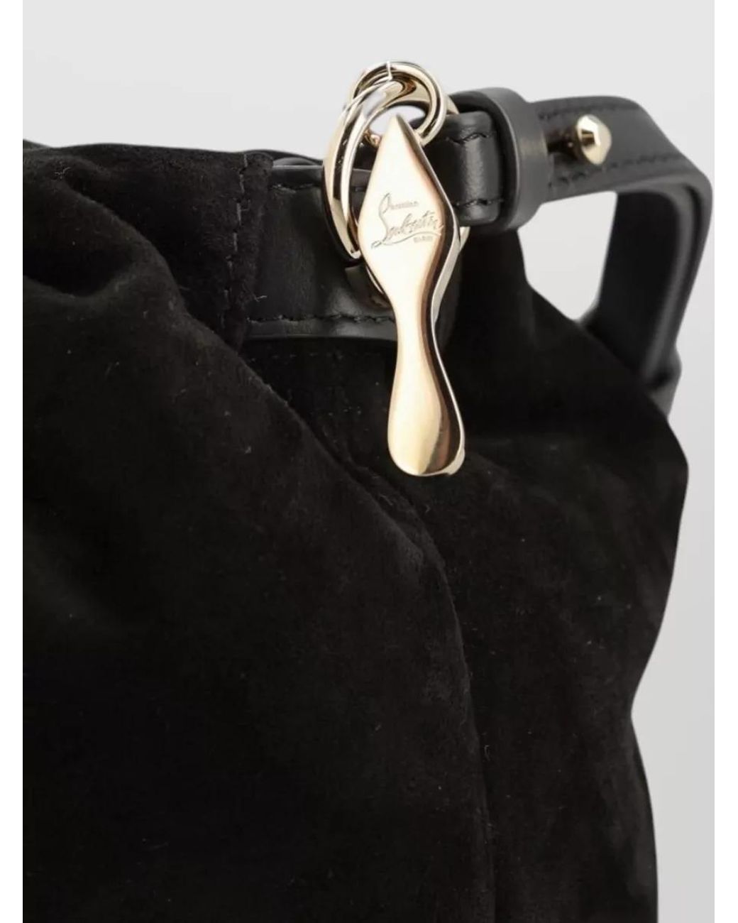 Christian Louboutin Black Eva Mini Suede Leather Clutch Bag