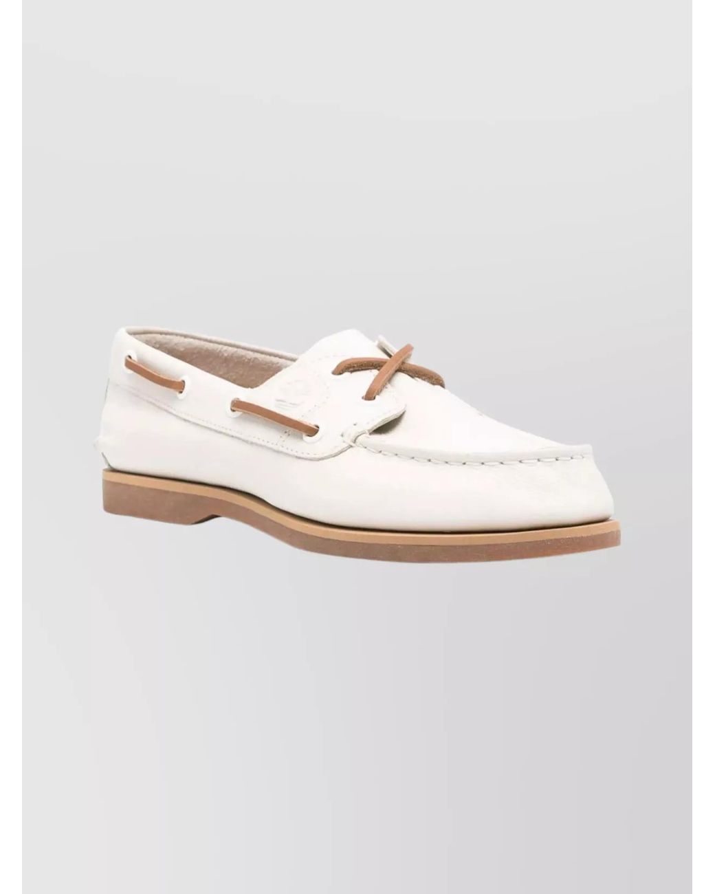 Timberland White Leather Loafers