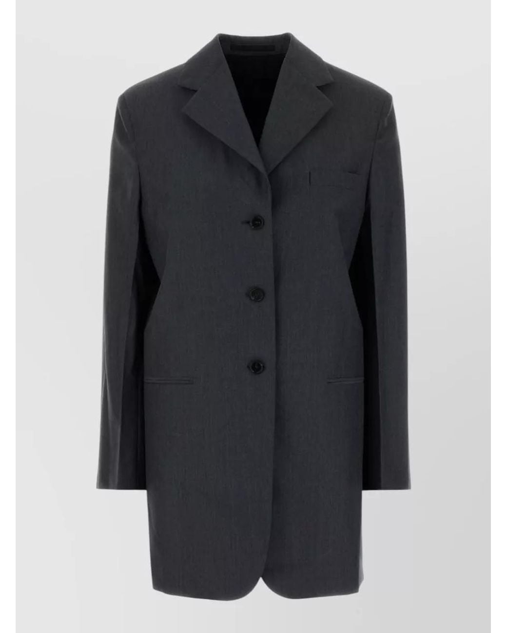 Jil Sander Black Single-Breasted Fil-À-Fil Wool-Blend Blazer