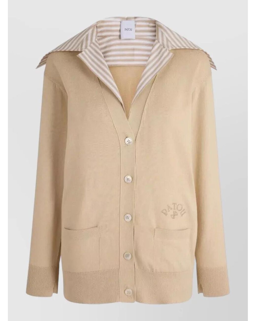 Patou Natural Cotton Collar Cardigan