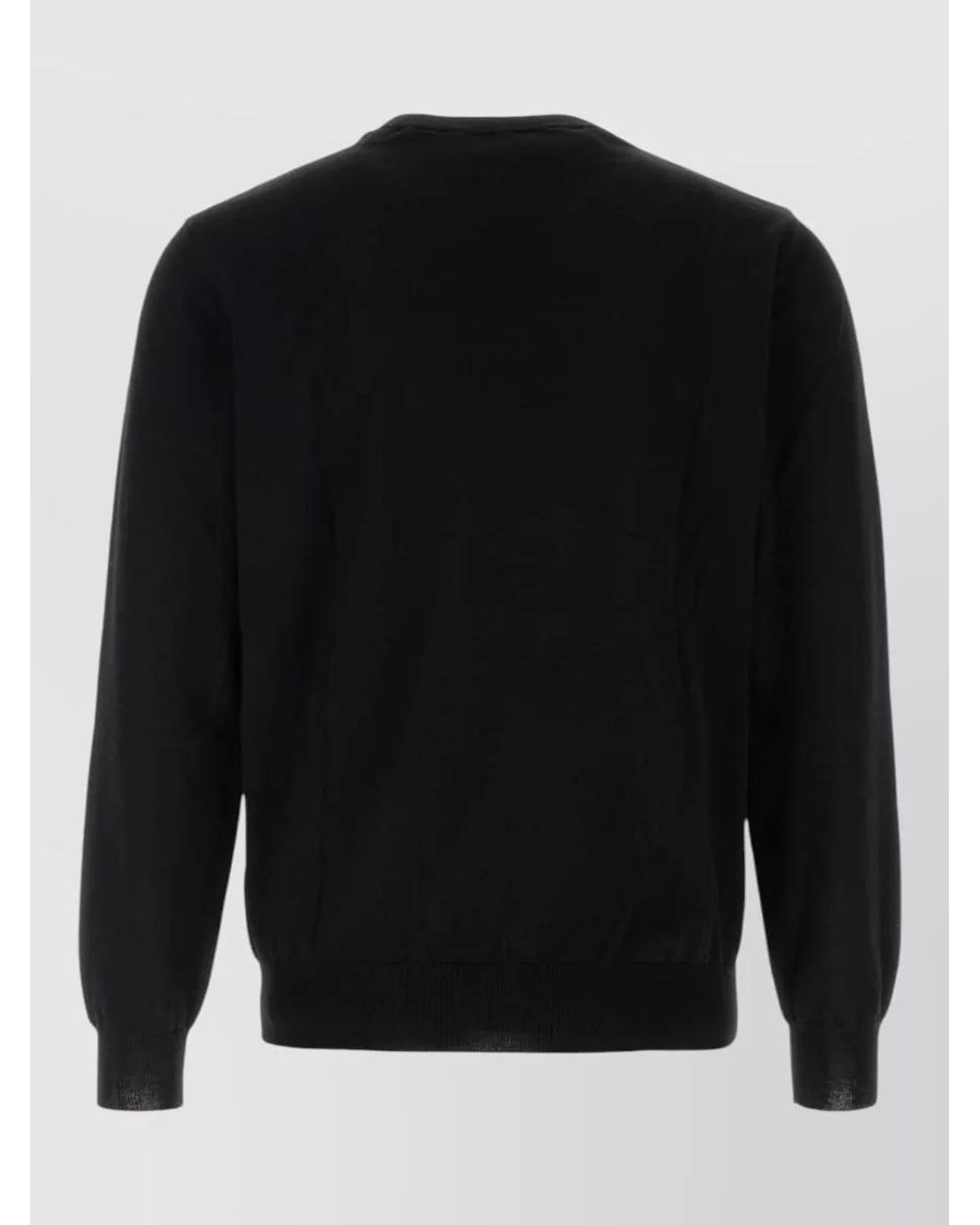 Valentino Garavani Black Wool Sweater Crew Neck Long Sleeves for men