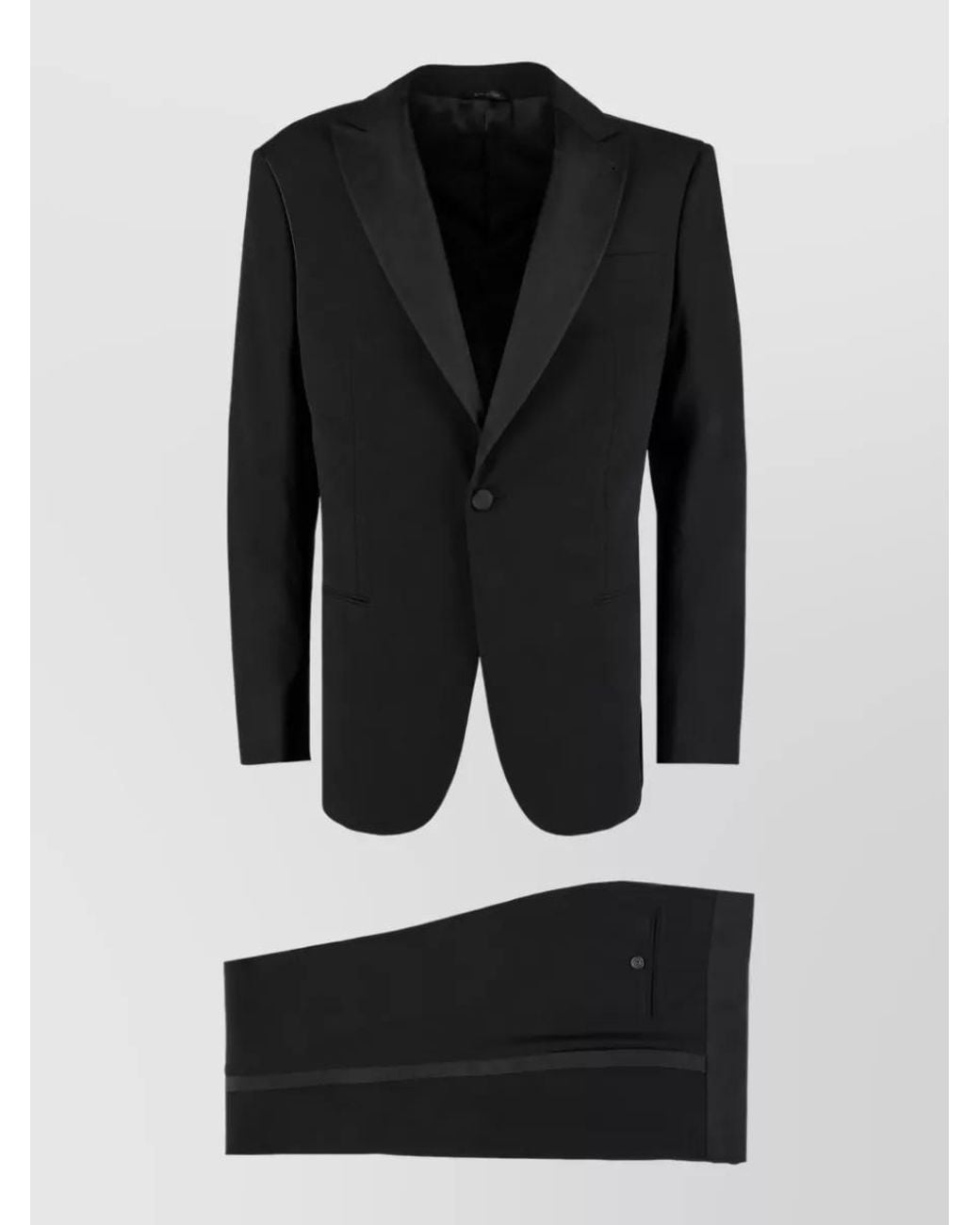 Giorgio Armani Black Virgin Wool Single Breasted Coat for men