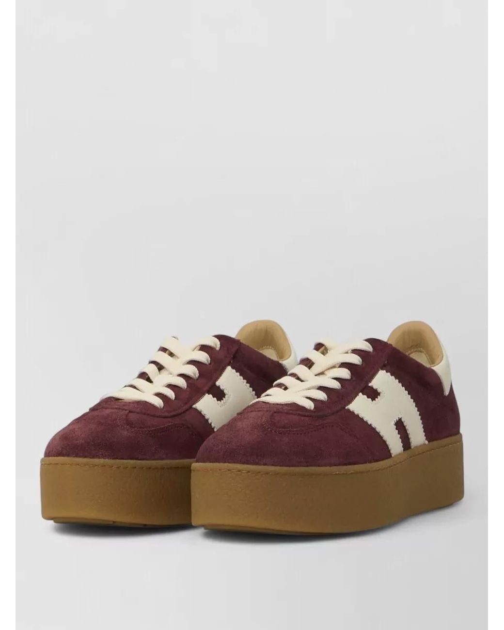 Hogan Brown Burgundy Logo Cool Sneakers