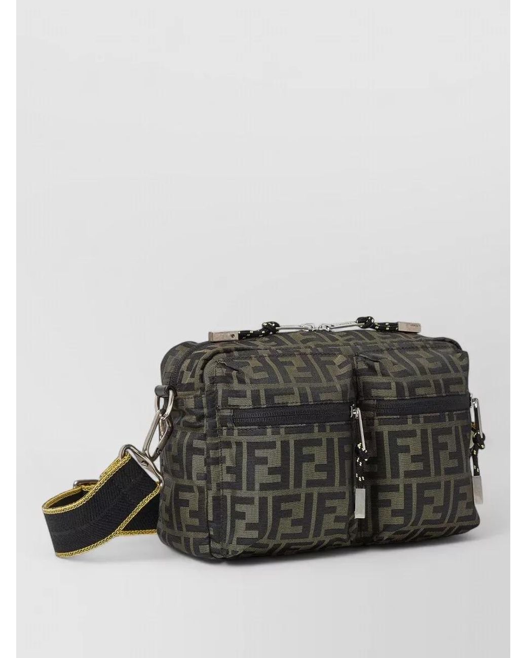 Fendi Gray Monogram Technical Camera Bag for men