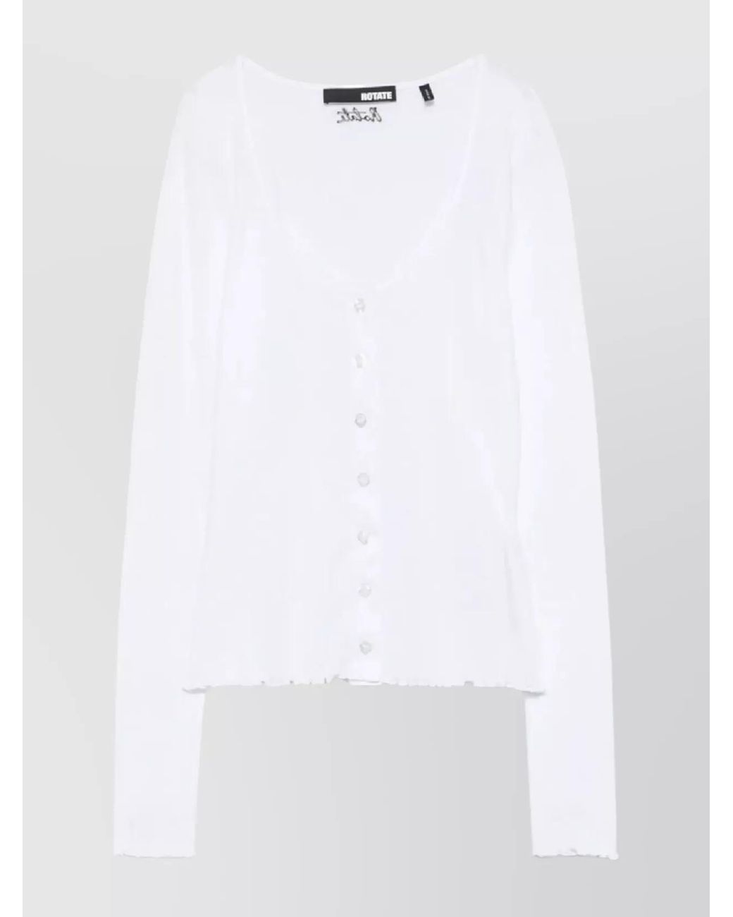 ROTATE BIRGER CHRISTENSEN White Long-Sleeve Knitted Top