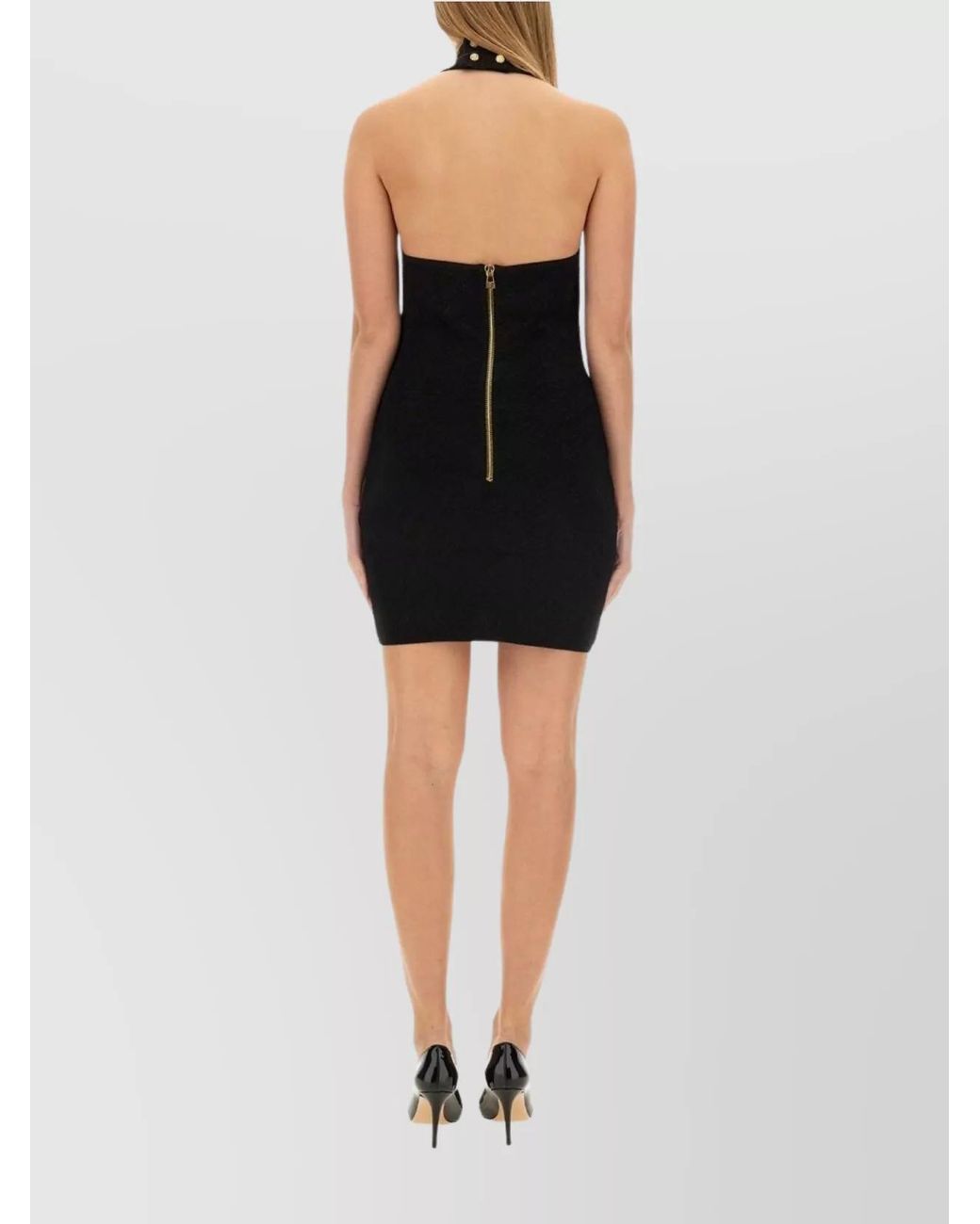 Balmain Black Checked Mini Dress