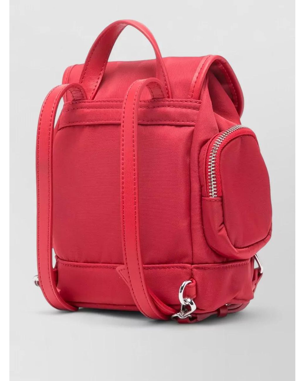 Ganni Red Mini Hobo Nylon Backpack