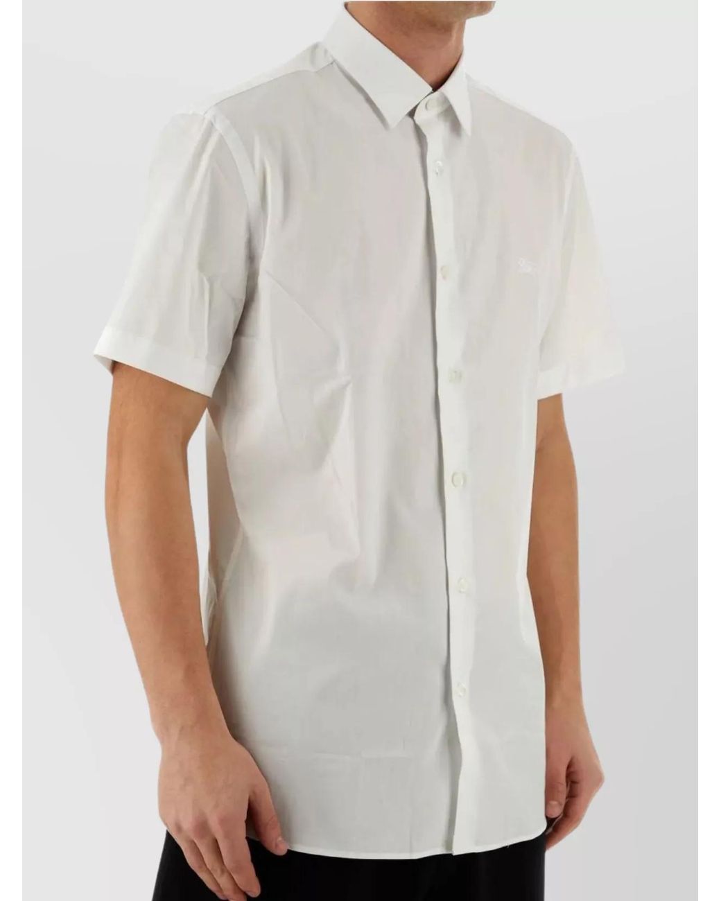 Burberry White Cotton Short-Sleeve Shirt for men