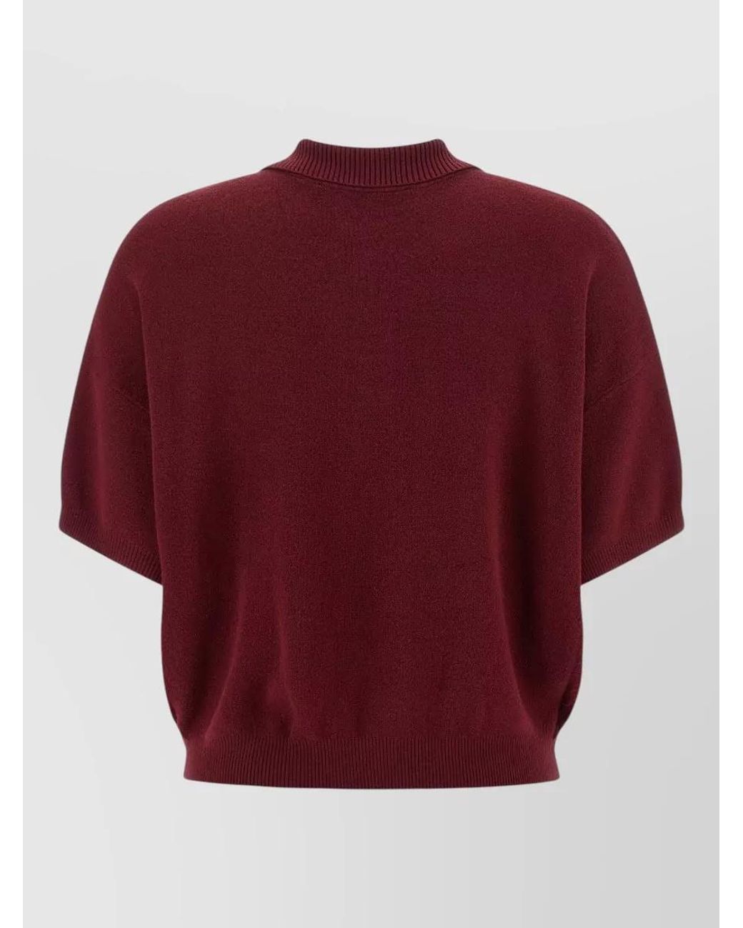 ROTATE BIRGER CHRISTENSEN Red 'Slinky Knit' Polo Shirt
