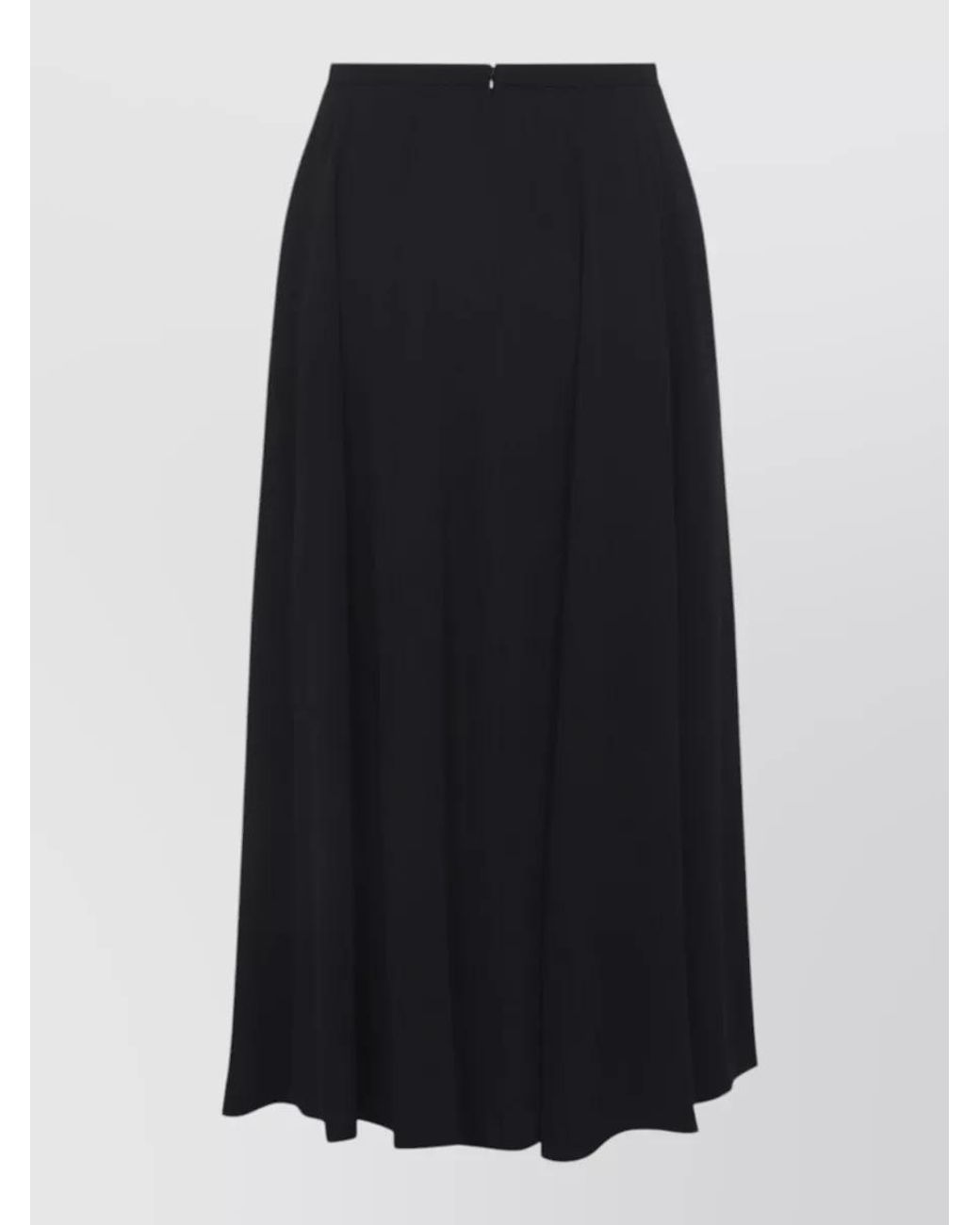 Alberta Ferretti Black Georgette High-Rise Flared Paneled Midi Skirt