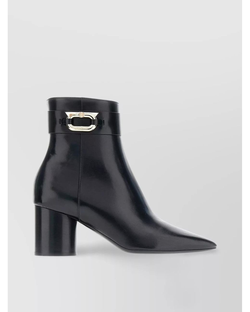 Ferragamo Black Leather Ankle Boots