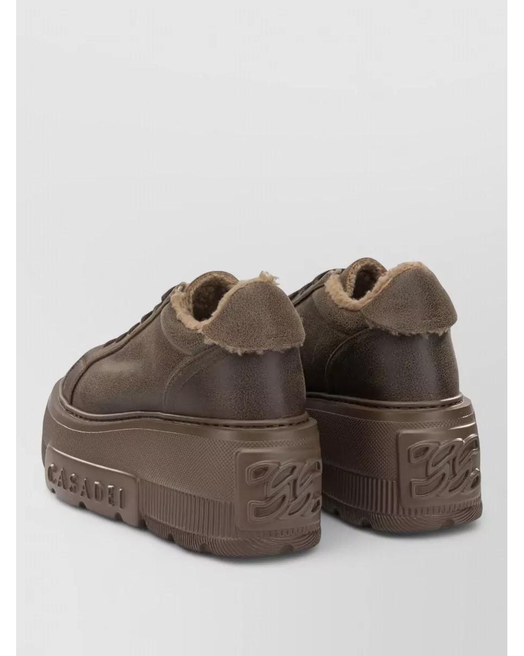 Casadei Brown Lace-Up Sneakers