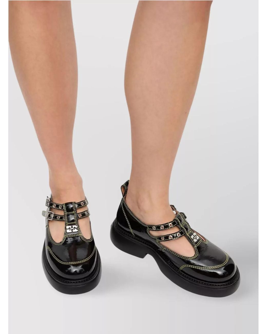 Ganni Multicolor Butterfly Mary Jane Loafers
