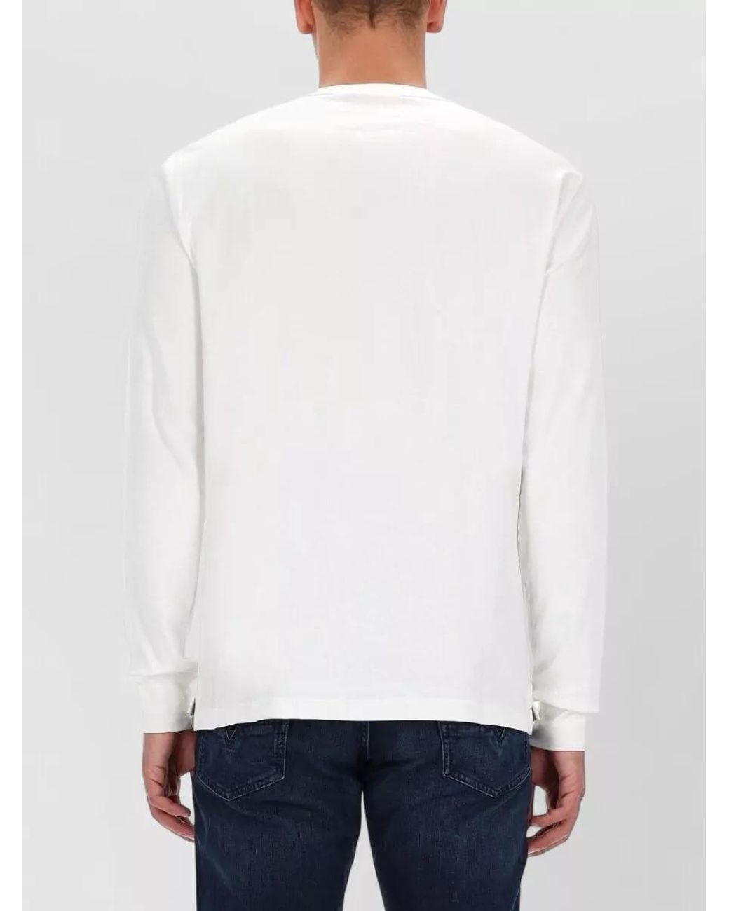 DIESEL White Embroidered Logo T-Shirt for men