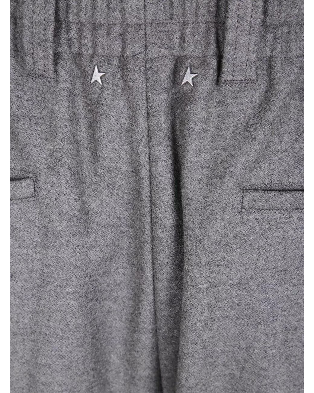Golden Goose Deluxe Brand Gray Virgin Wool Loose-Fit Trousers for men