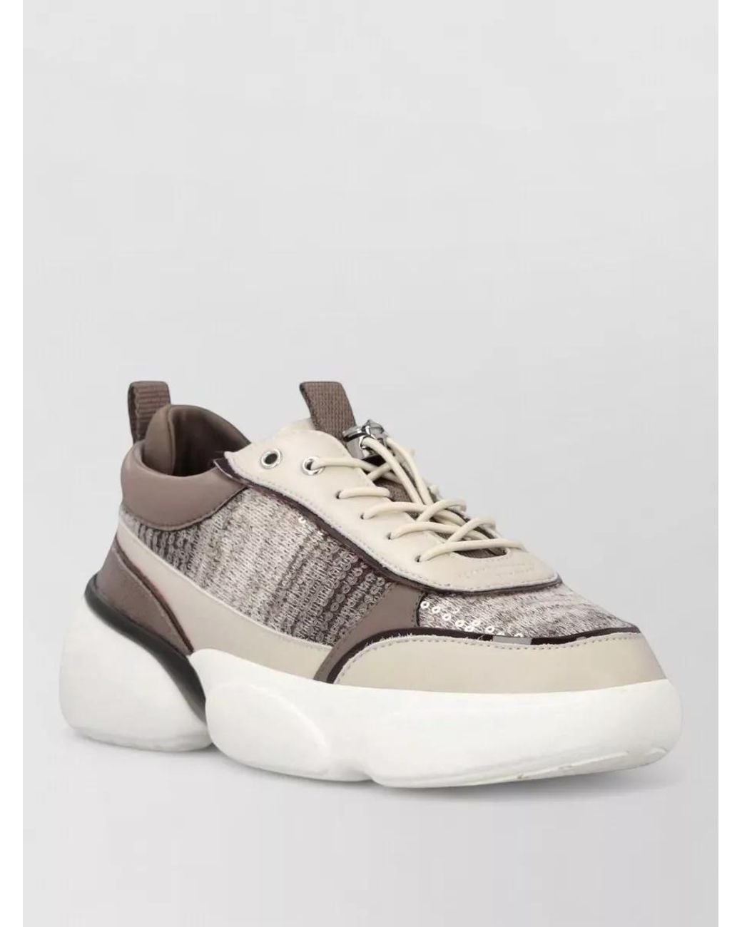 Pinko White Leather Lace-Up Sneakers