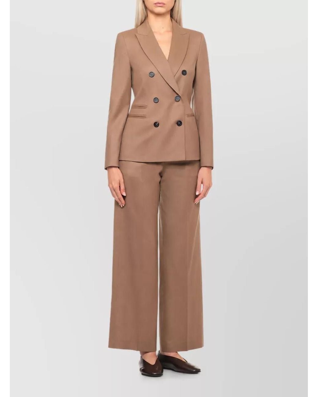 Peserico Natural Virgin Wool Double-Breasted Blazer