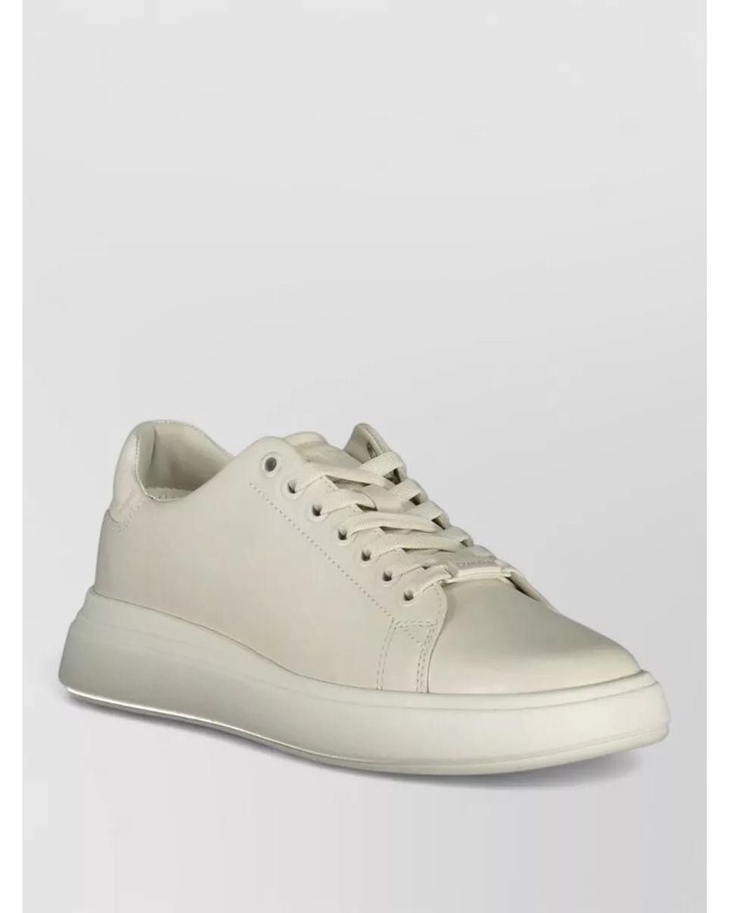 Calvin Klein Natural Leather Low-Top Sneakers