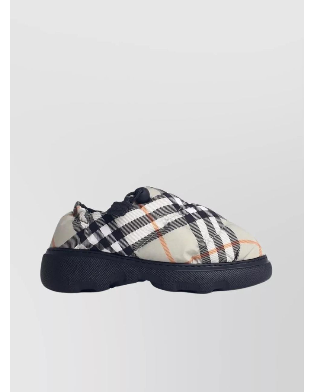 Burberry Blue Quilted Check Slip-On Mules