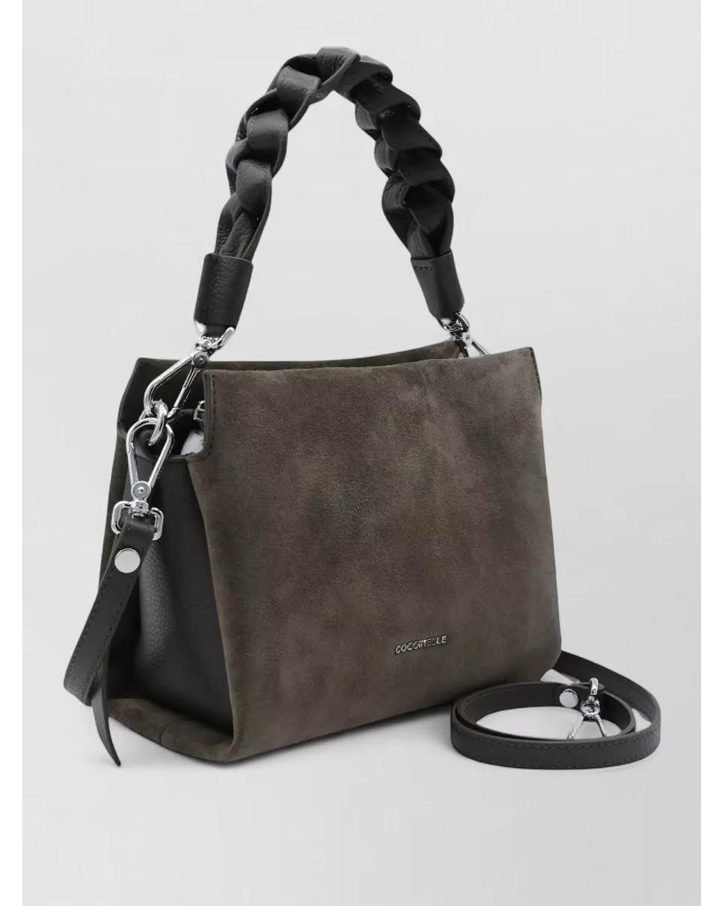 Coccinelle Black Leather Suede Clutch Bag