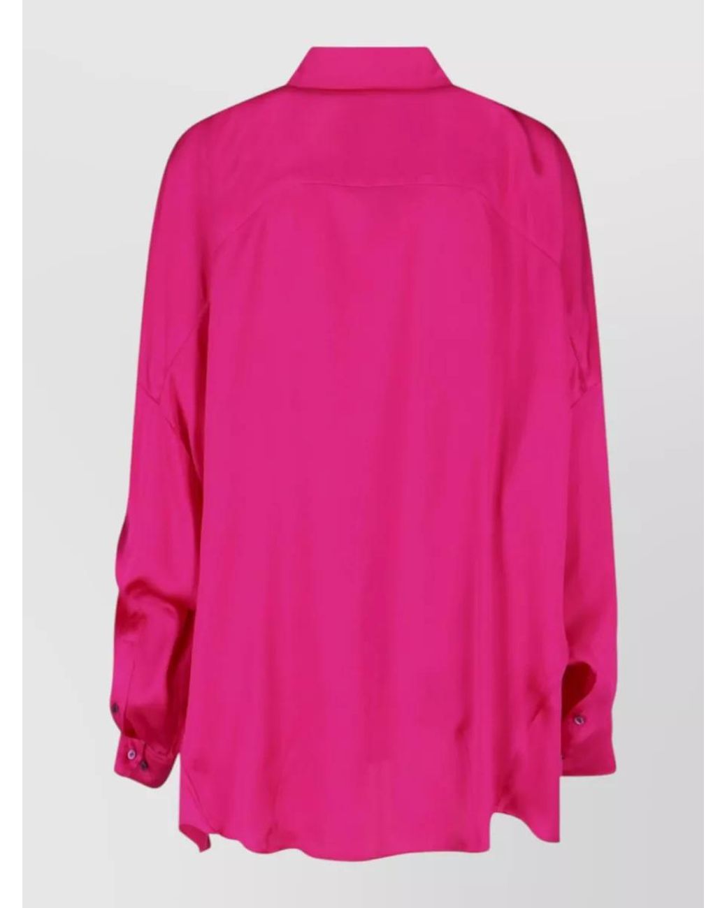 Dries Van Noten Pink Silk Oversized Long-Sleeve Shirt