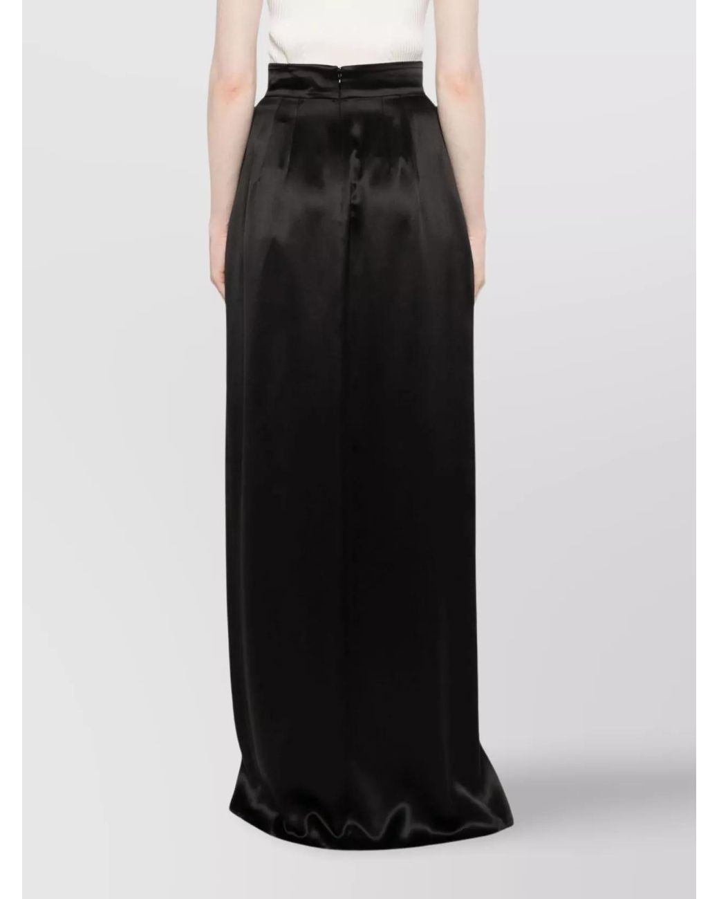 Dolce & Gabbana Black Viscose High-Rise Long Skirt