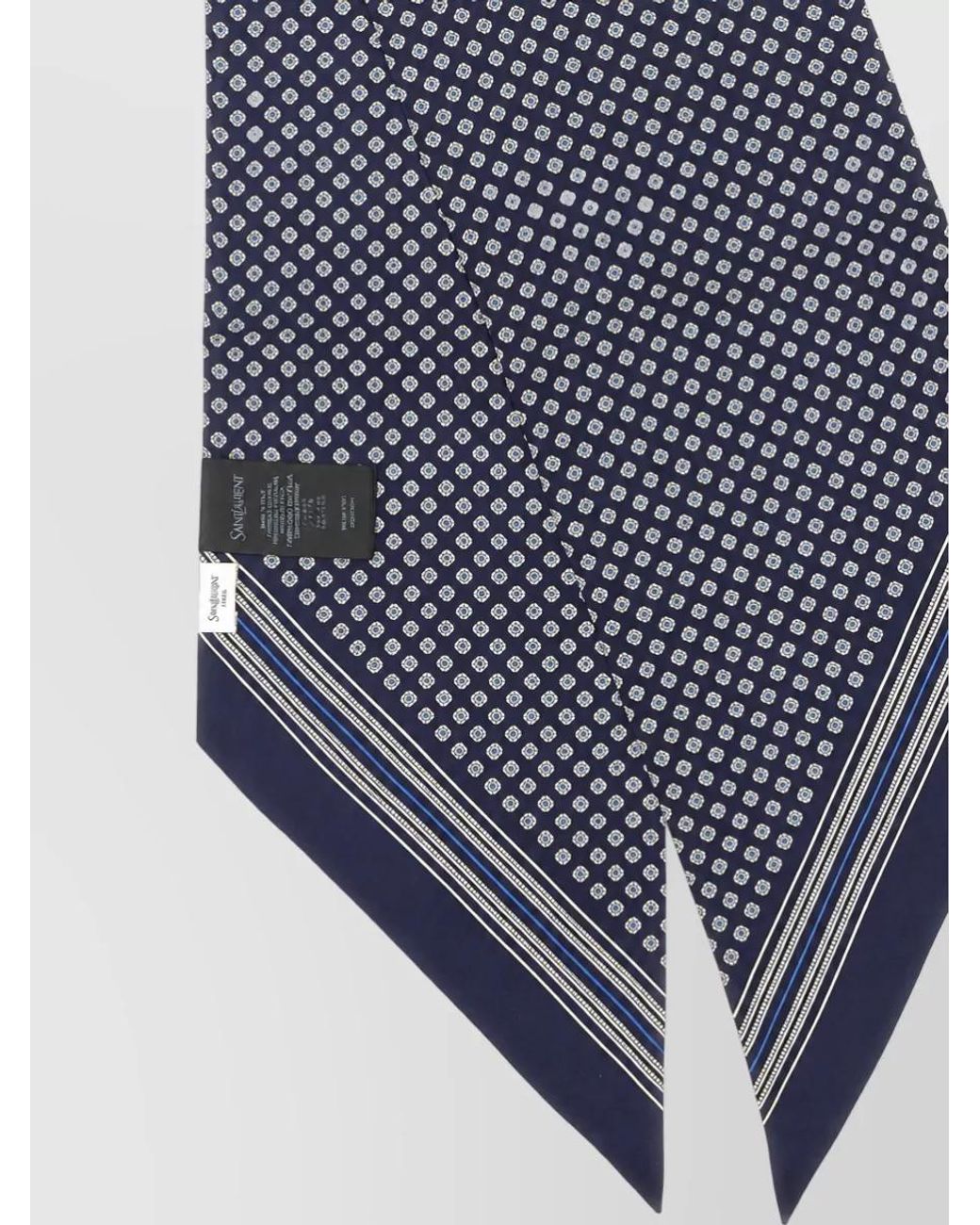 Saint Laurent Blue Silk Twill Ribbon Tie for men