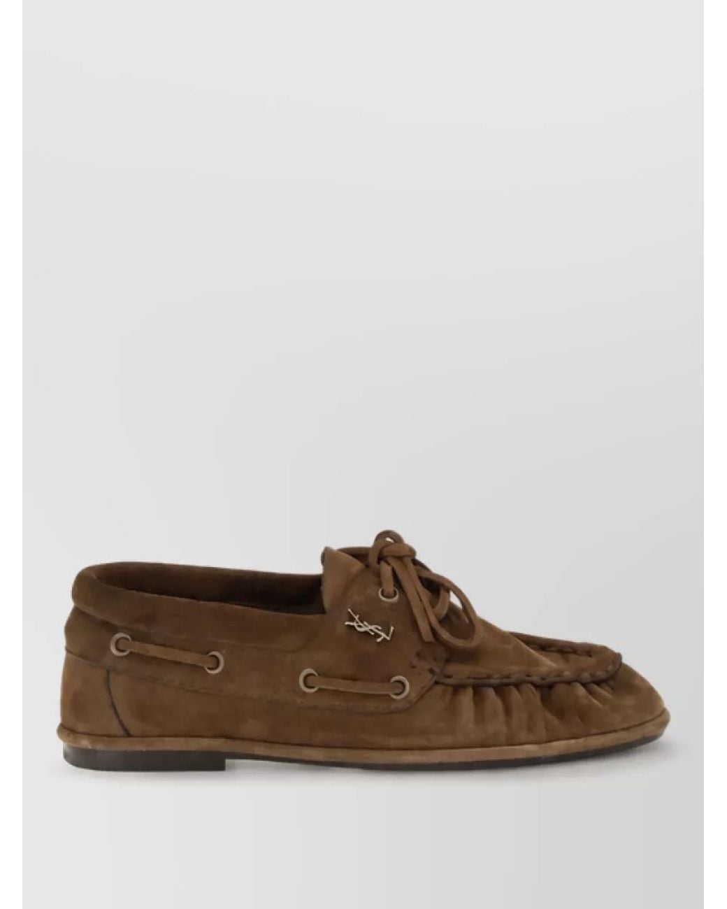 Saint Laurent Brown Suede Leather Mules