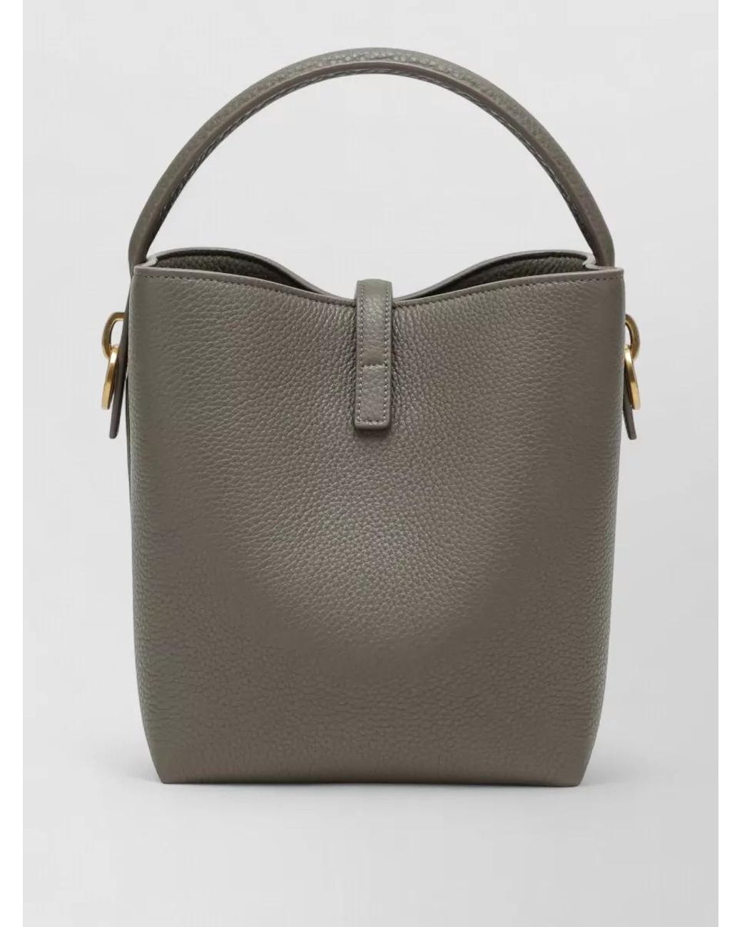 Saint Laurent Gray Le 37 Calf Leather Bucket Bag