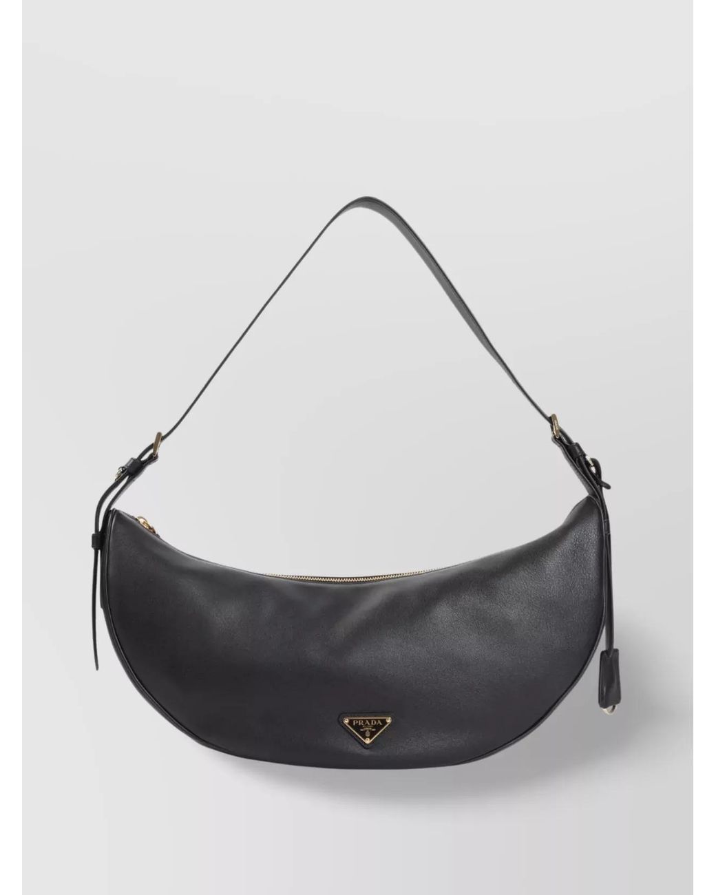 Prada Gray Large Calf Leather Shoulder Bag