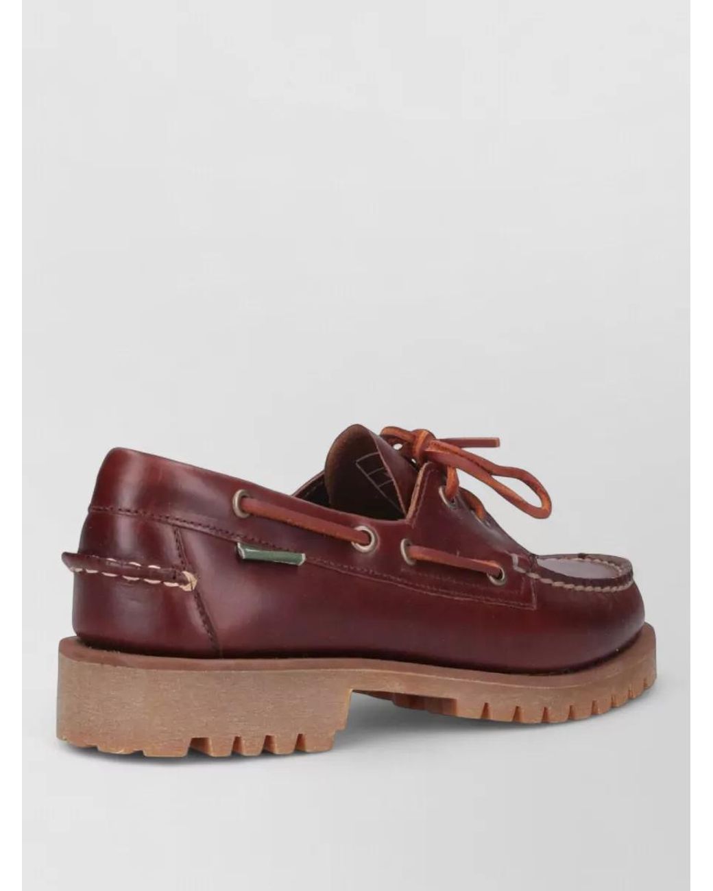 Sebago Brown Leather Lace-Up Loafers