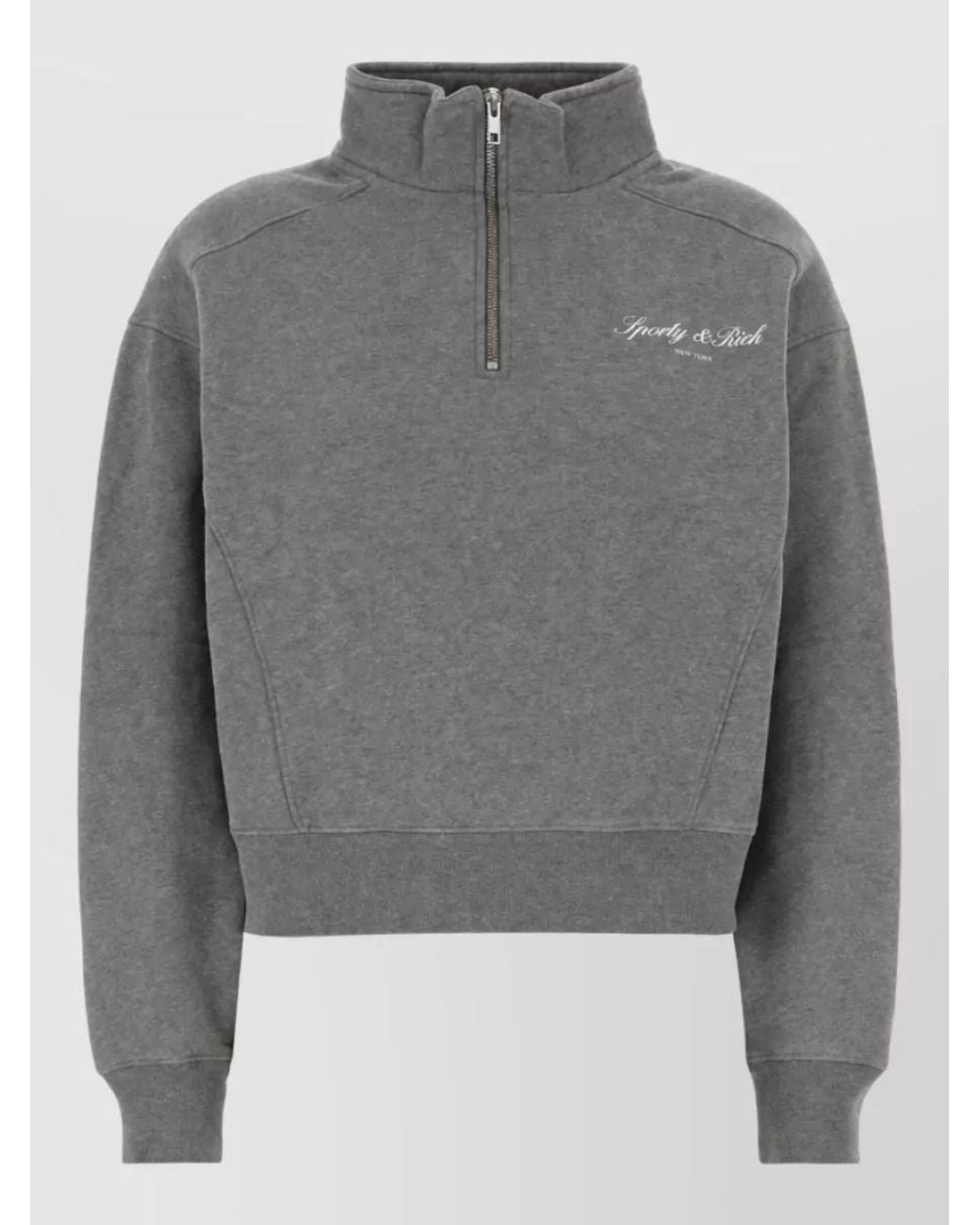 Sporty & Rich Gray Cotton Sweatshirt