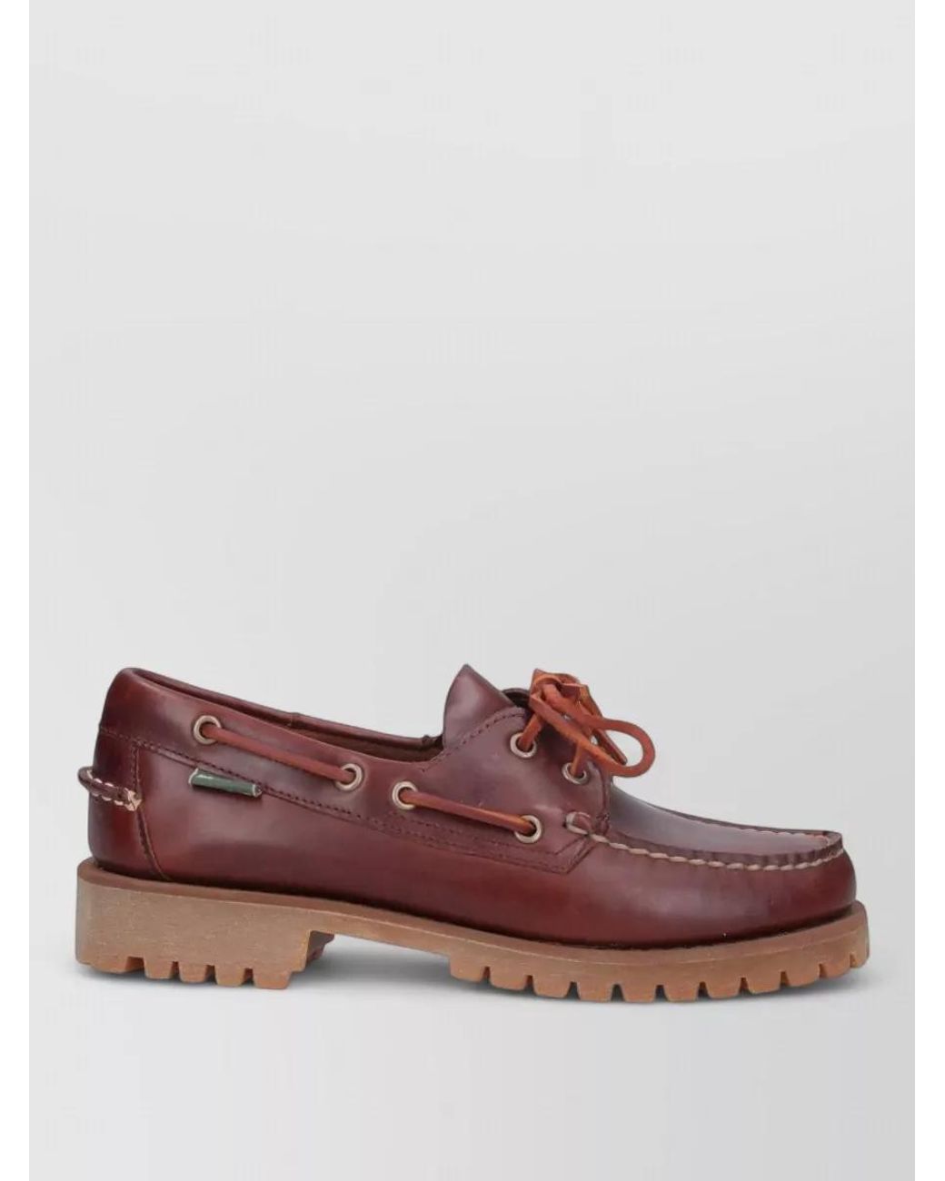 Sebago Brown Leather Lace-Up Loafers