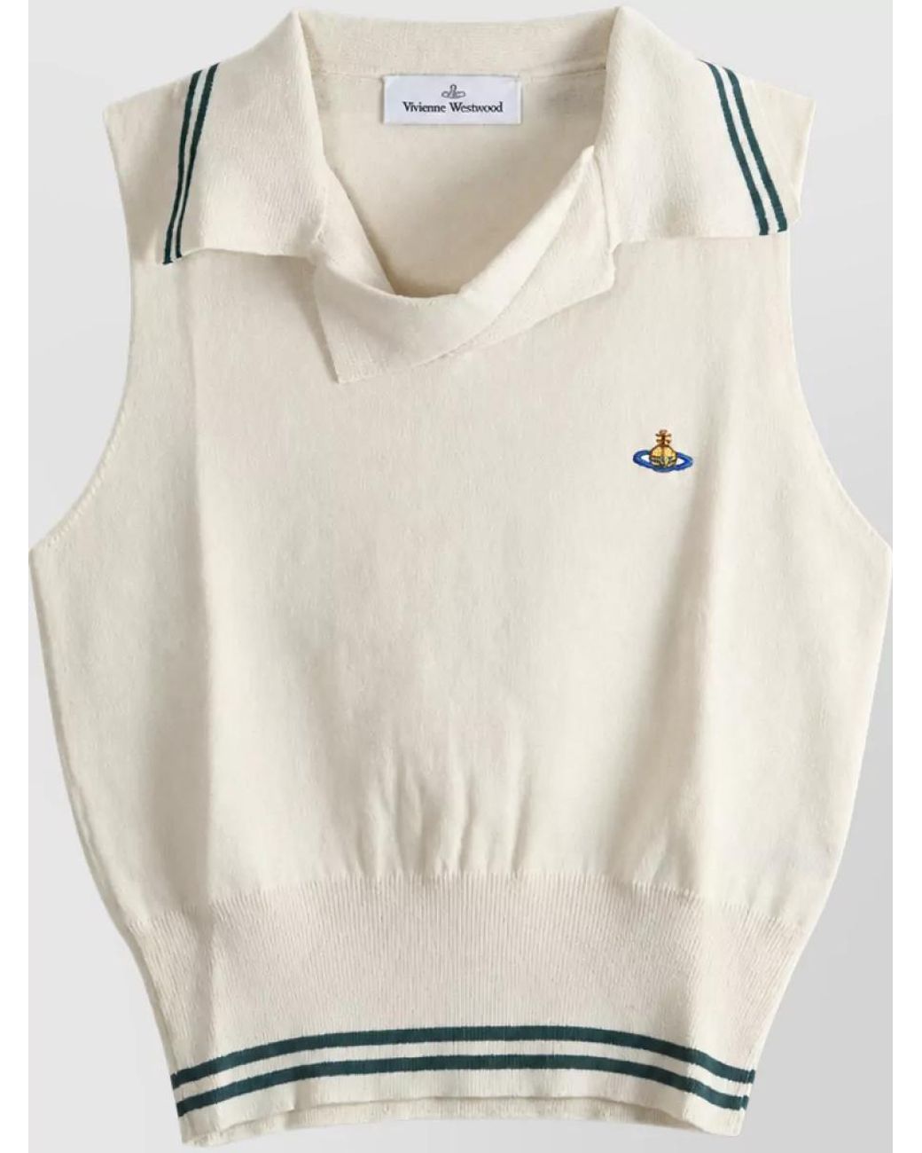 Vivienne Westwood White Cashmere-Blend Long-Sleeve Knitted Top