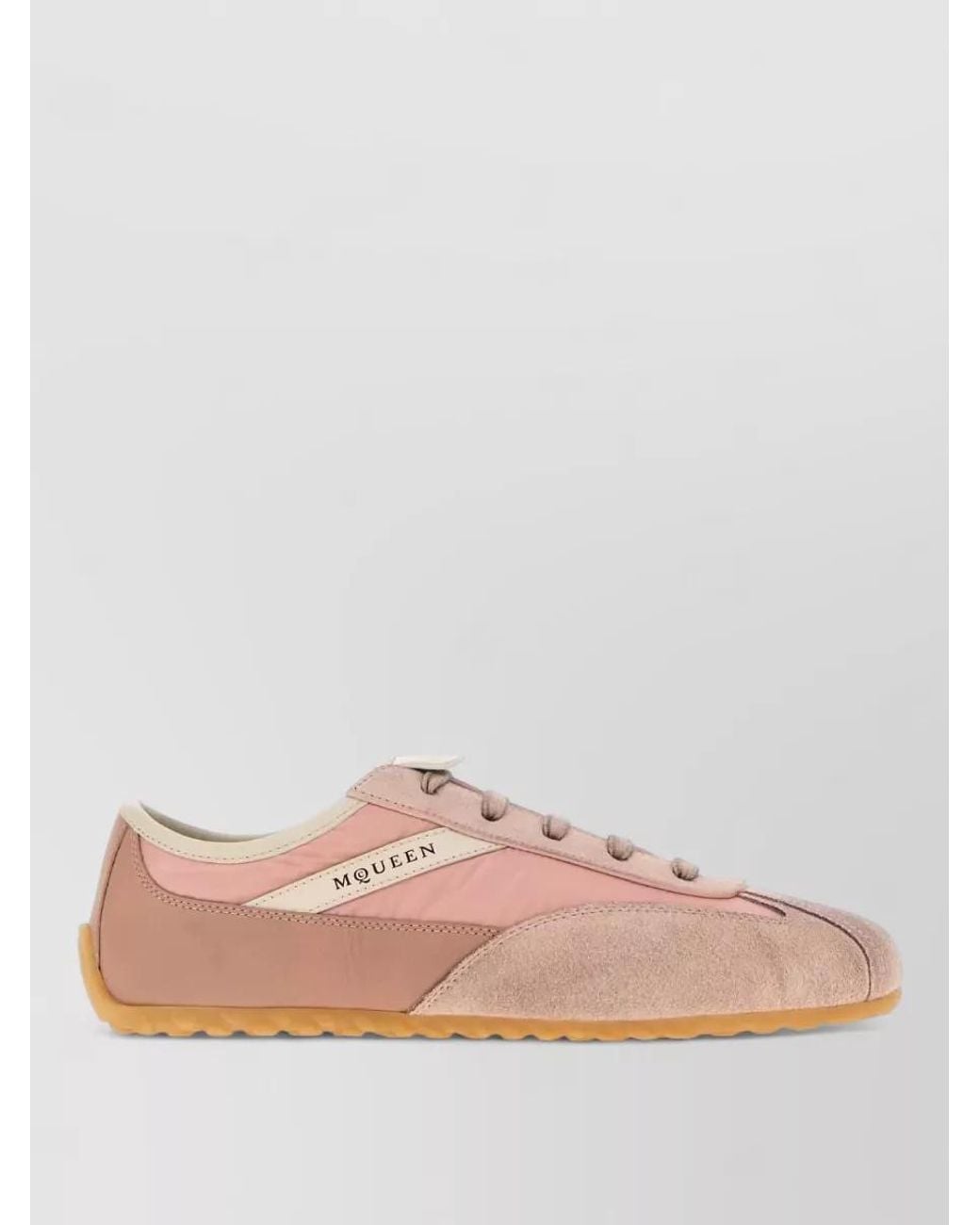 McQueen Pink Leather Lace-Up Sneakers