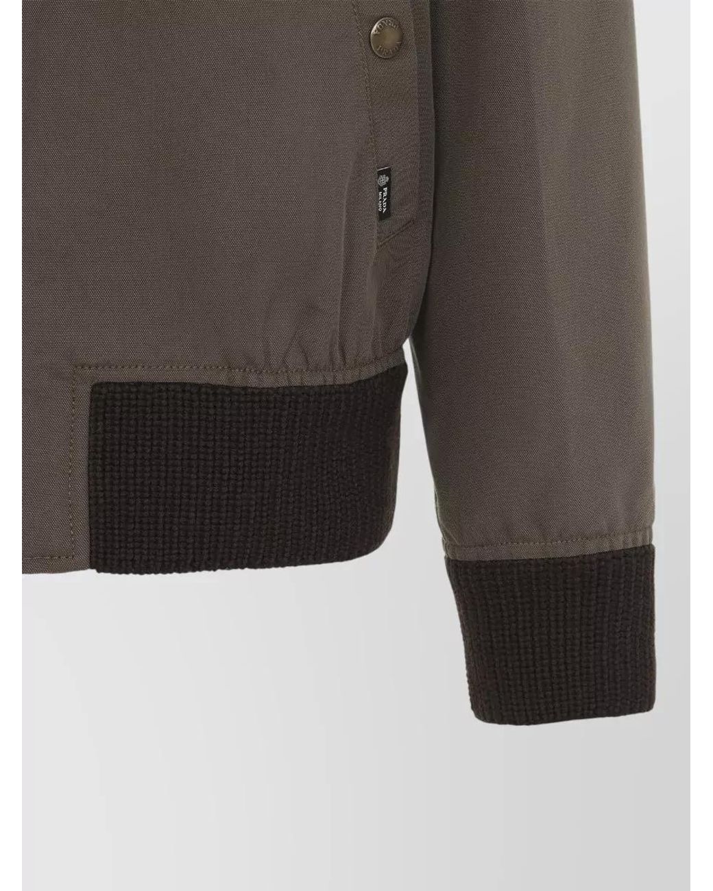 Prada Gray Quilted Corduroy Collar Padded Jacket for men